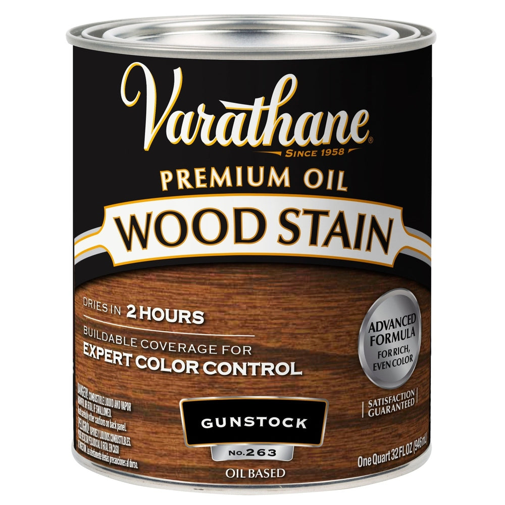 Rust-Oleum Varathane 211728H Premium Oil Wood Stain, 1 Quart, Gunstock