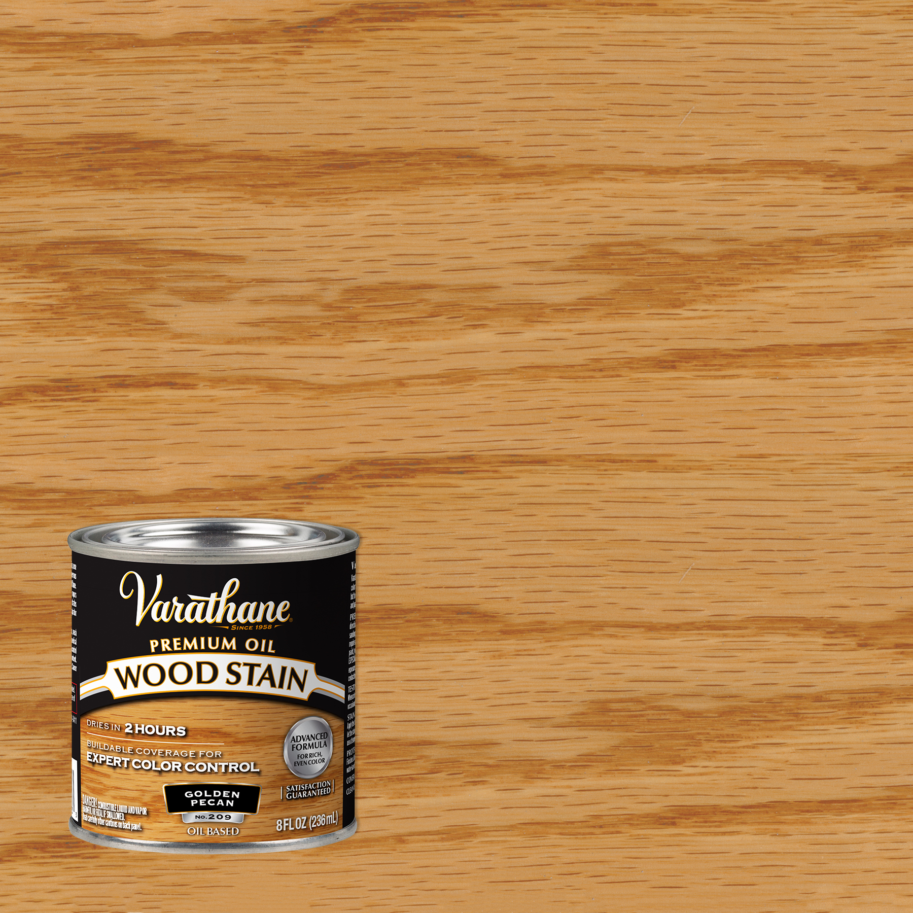 Varathane Premium Oil-Based Interior Wood Stain – Golden Pecan, 8 fl oz