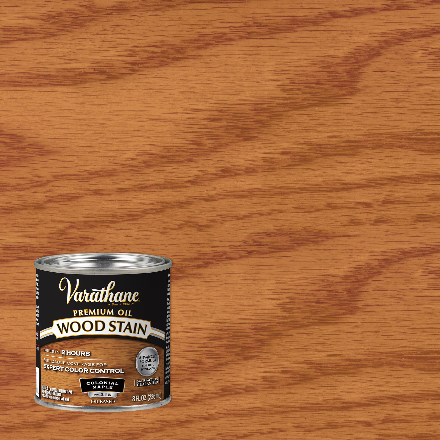 Varathane Premium Oil-Based Interior Wood Stain – Colonial Maple, 8 fl oz