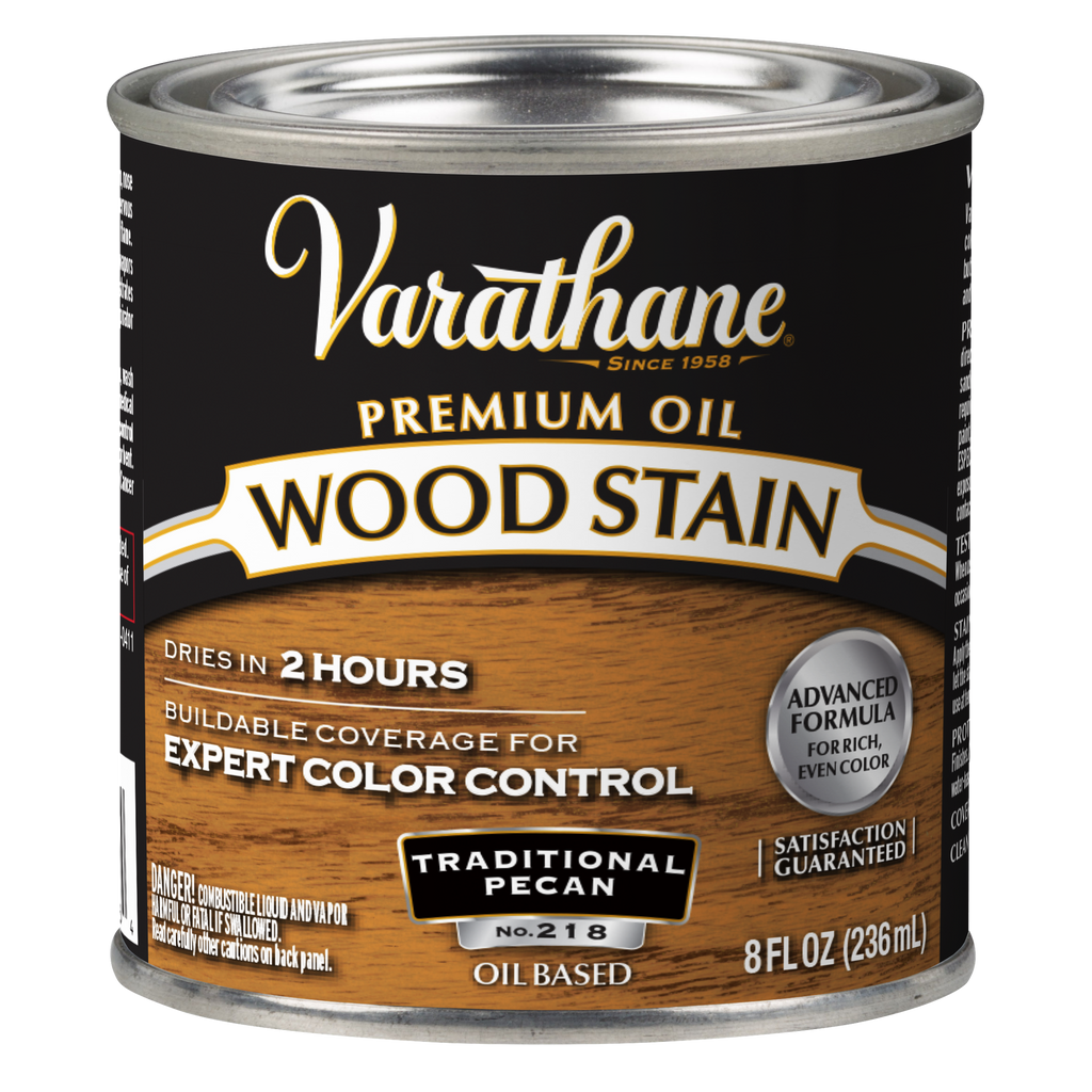 Varathane Premium Oil-Based Interior Wood Stain – Traditional Pecan, 8 fl oz