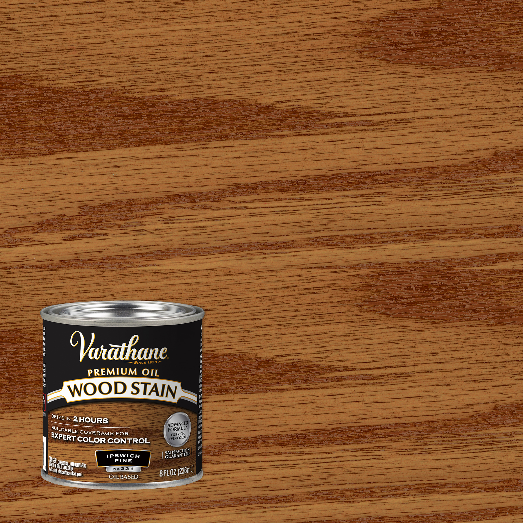 Varathane Premium Oil-Based Interior Wood Stain – Ipswich Pine, 8 fl oz
