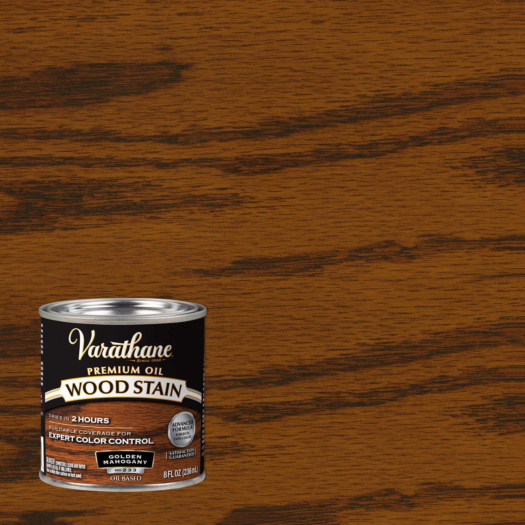 Varathane Premium Oil-Based Interior Wood Stain – Golden Mahogany, 8 fl oz