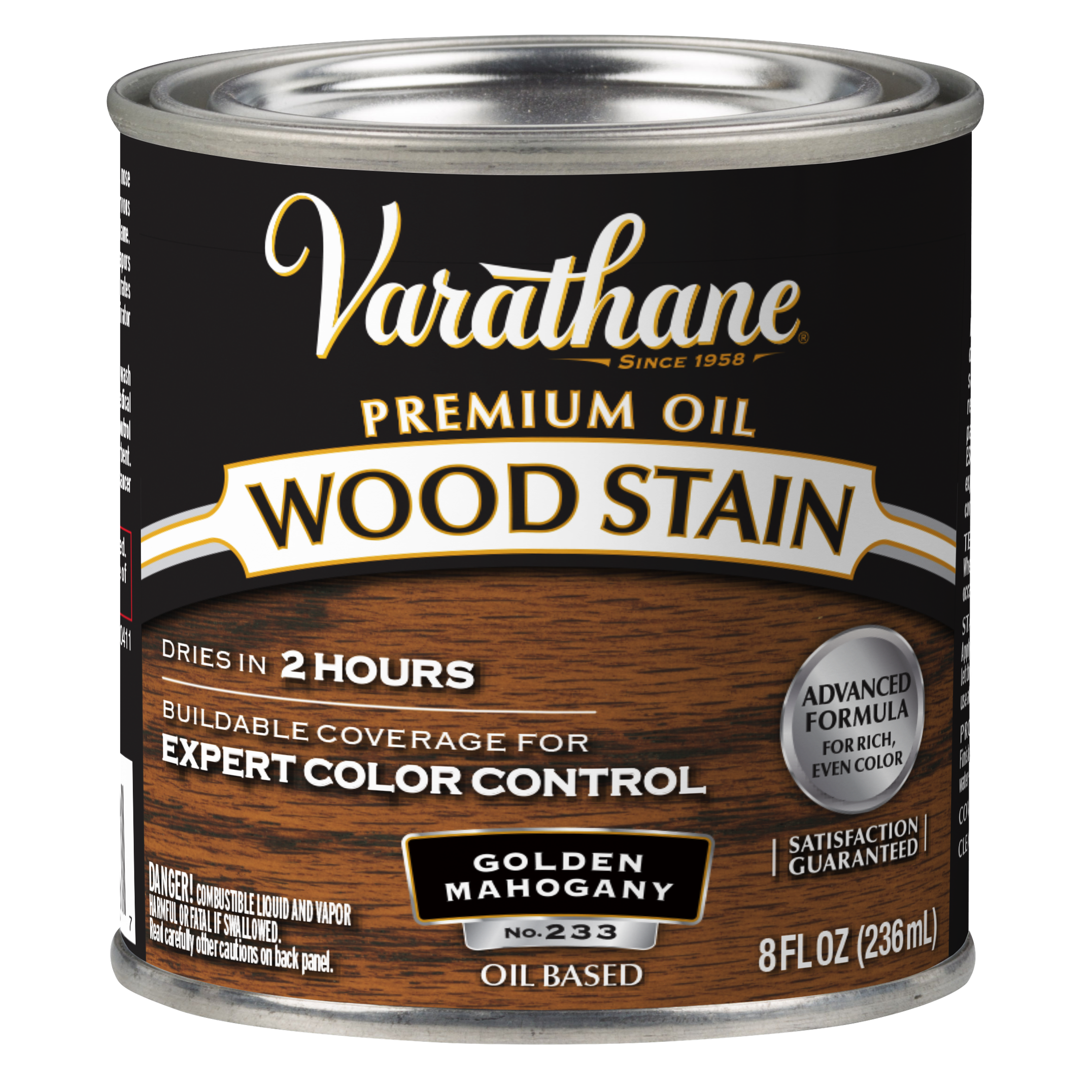 Varathane Premium Oil-Based Interior Wood Stain – Golden Mahogany, 8 fl oz