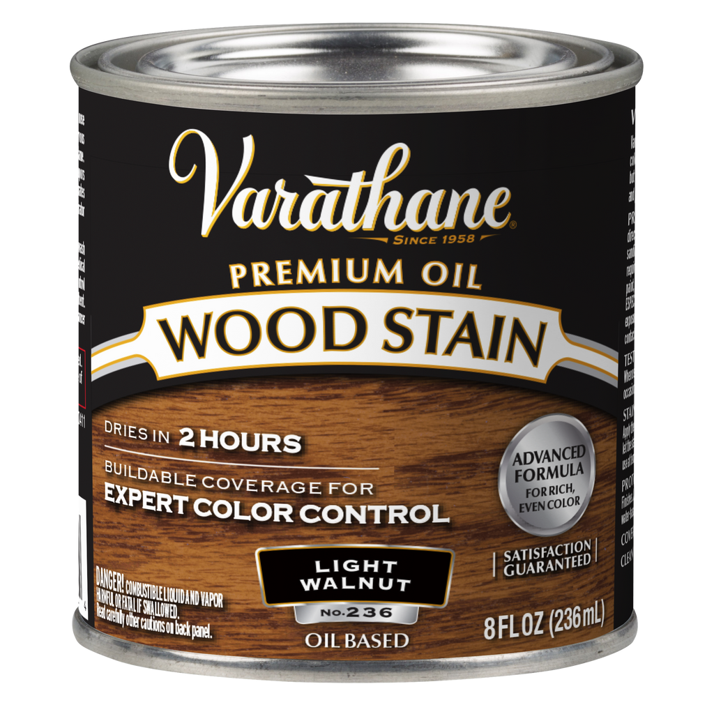 Varathane Premium Oil-Based Interior Wood Stain – Light Walnut, 8 fl oz