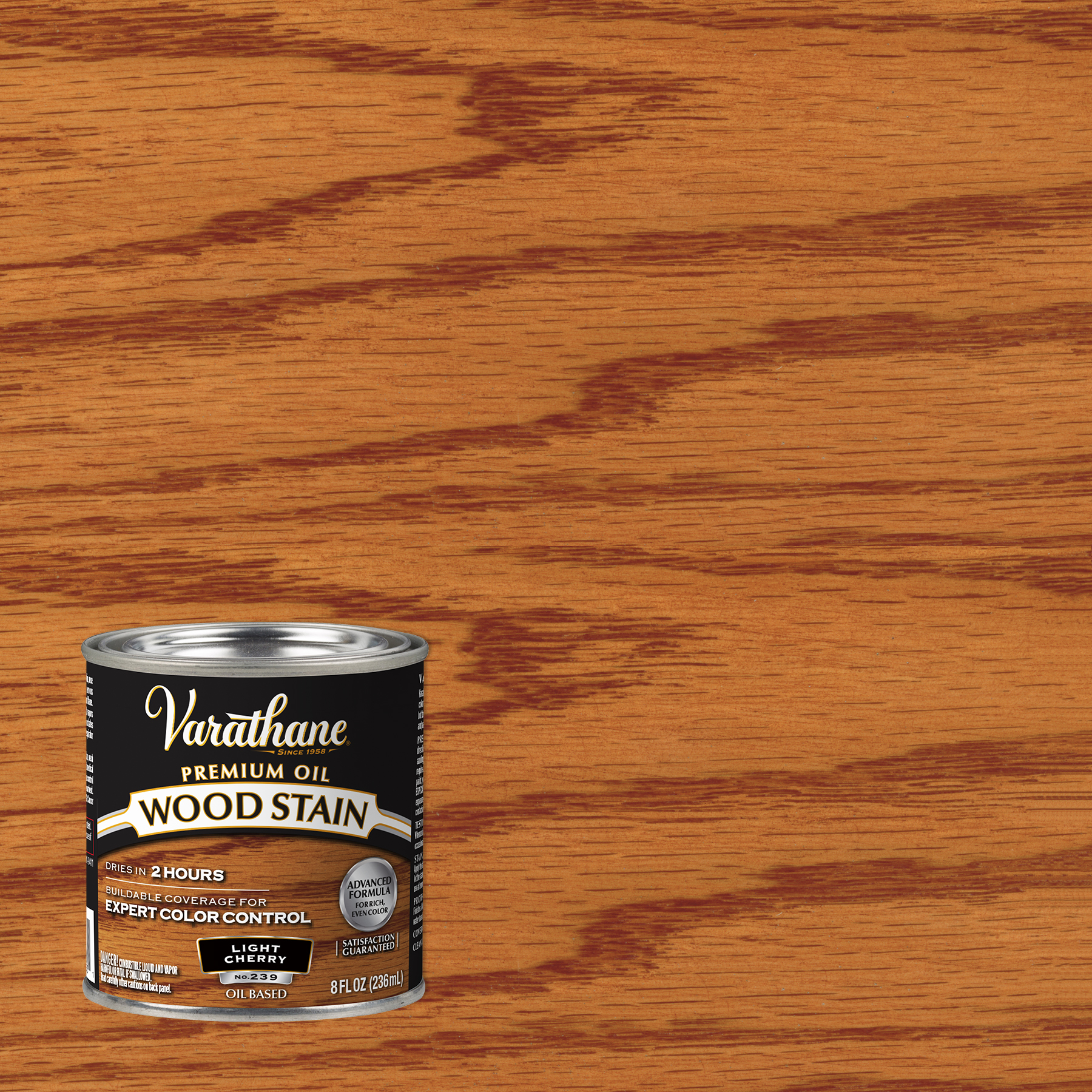 Varathane Premium Oil-Based Interior Wood Stain – Light Cherry, 8 fl oz