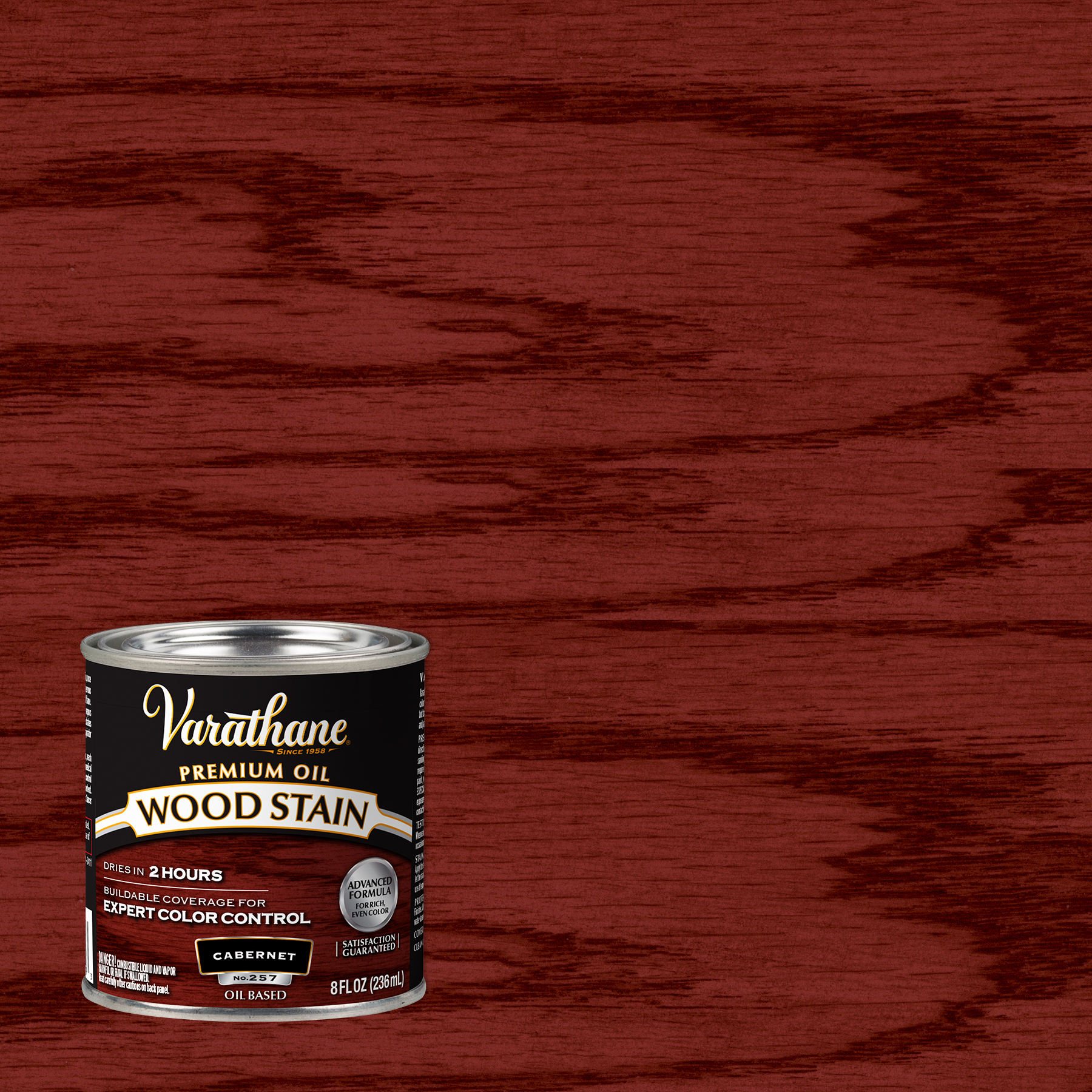Varathane Premium Oil-Based Interior Wood Stain – Cabernet, 8 fl oz