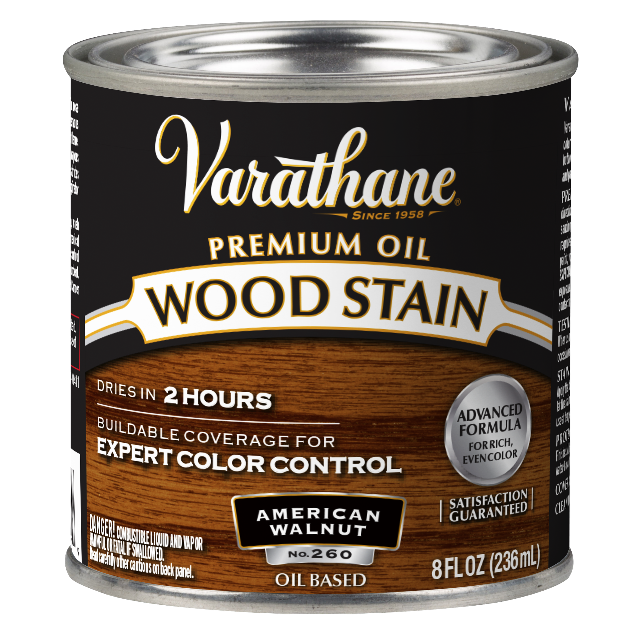 Varathane Premium Oil-Based Interior Wood Stain – American Walnut, 8 fl oz