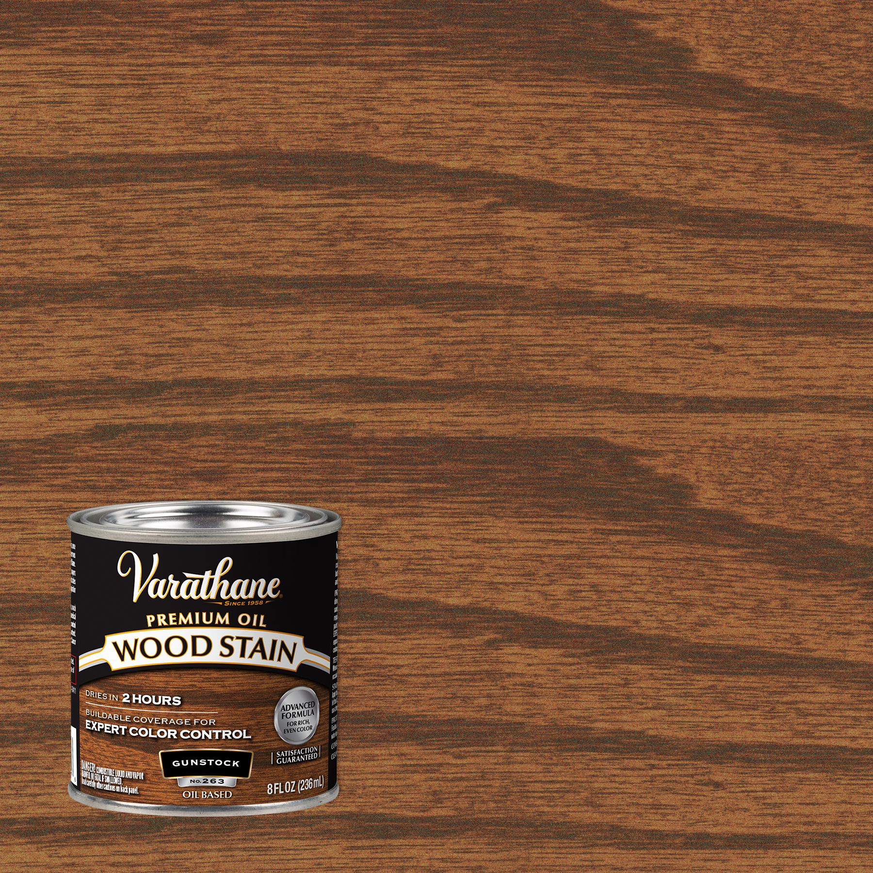 Varathane Premium Oil-Based Interior Wood Stain – Gunstock, 8 fl oz