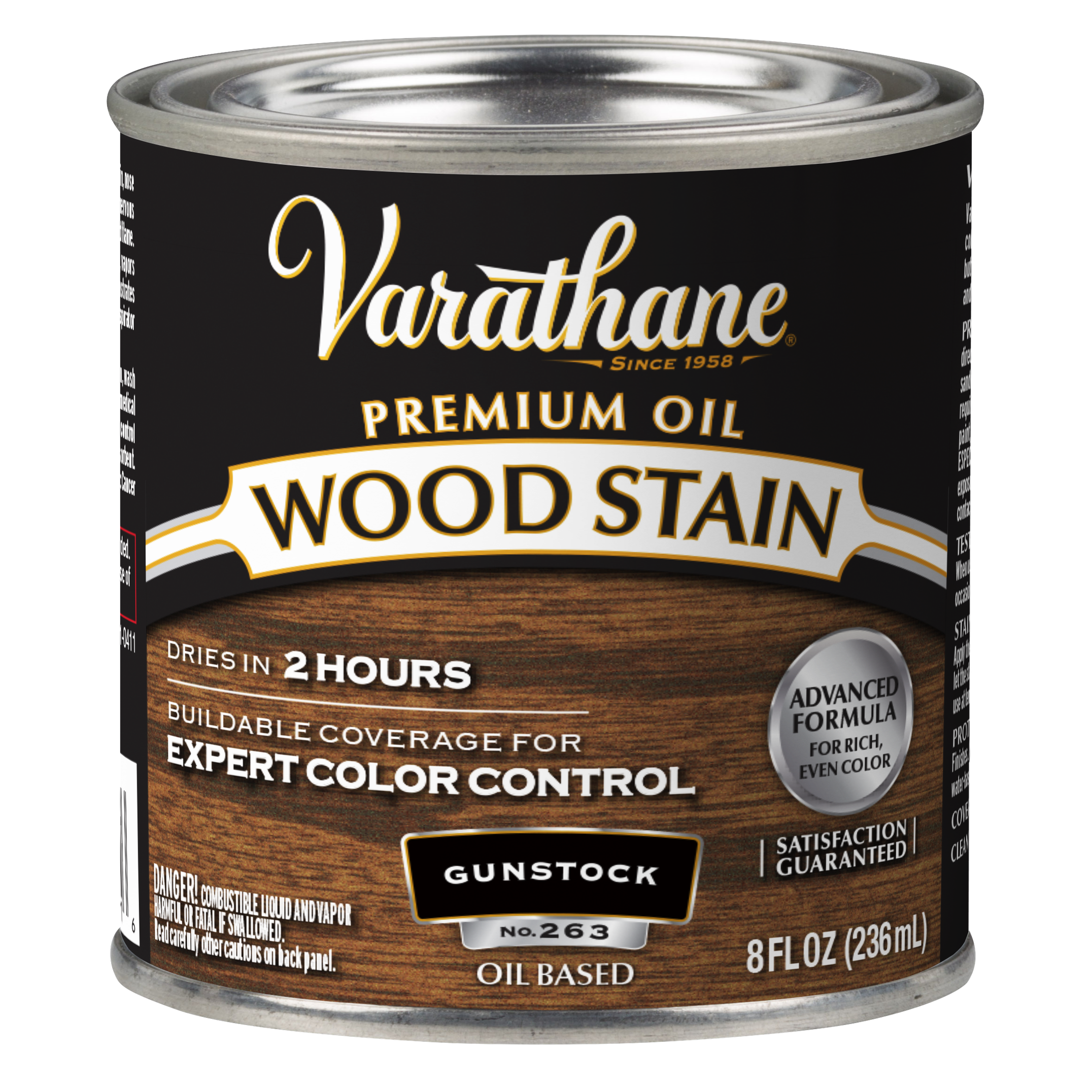 Varathane Premium Oil-Based Interior Wood Stain – Gunstock, 8 fl oz