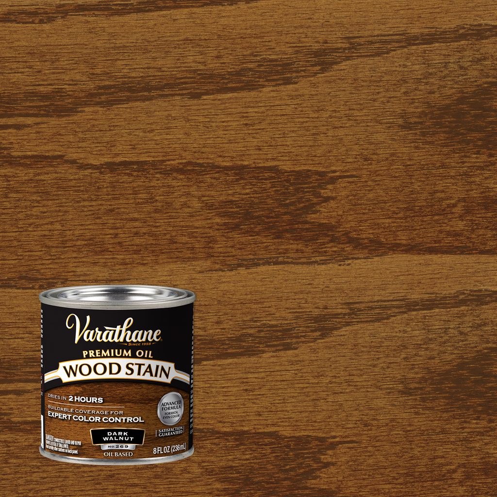 Varathane Premium Oil-Based Interior Wood Stain – Dark Walnut, 8 fl oz