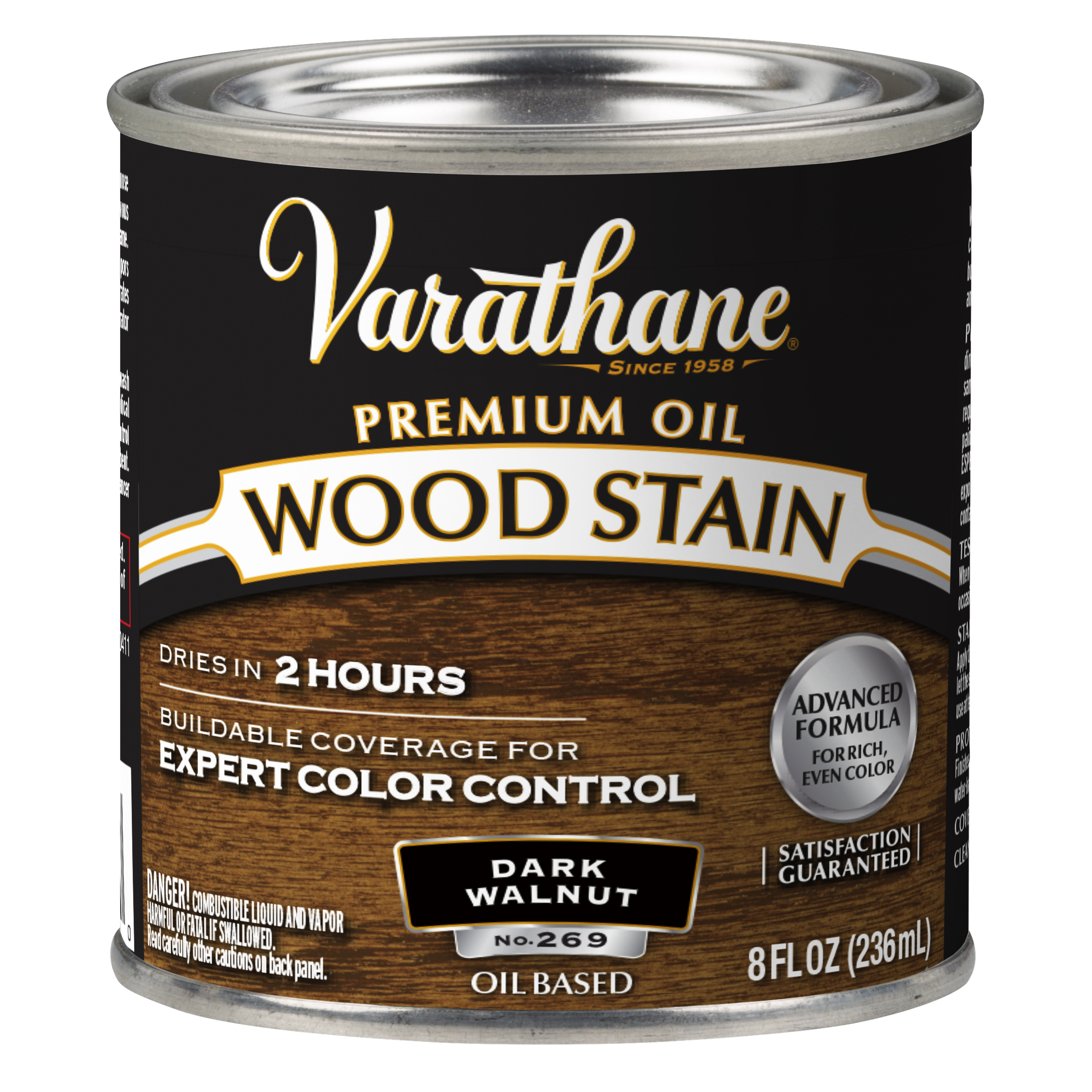 Varathane Premium Oil-Based Interior Wood Stain – Dark Walnut, 8 fl oz