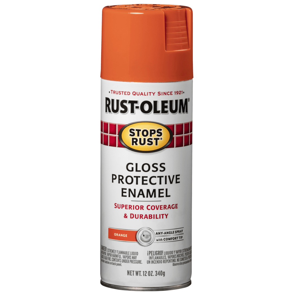 Rust-Oleum Stops Rust 214084 Protective Enamel Spray, Gloss Orange, 12 oz.