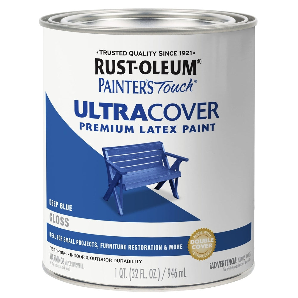 Rust-Oleum Painter’s Touch 224428T 1 Quart Gloss Deep Blue Ultra Cover Premium Latex Paint