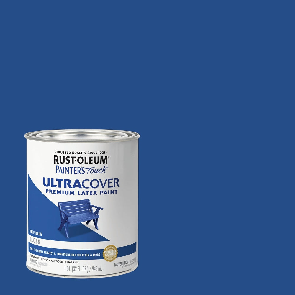Rust-Oleum Painter’s Touch 224428T 1 Quart Gloss Deep Blue Ultra Cover Premium Latex Paint