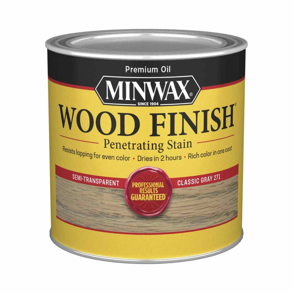 Minwax 22761 Wood Finish Penetrating Stain, Classic Gray 271 – ½ Pint (Case of 4)