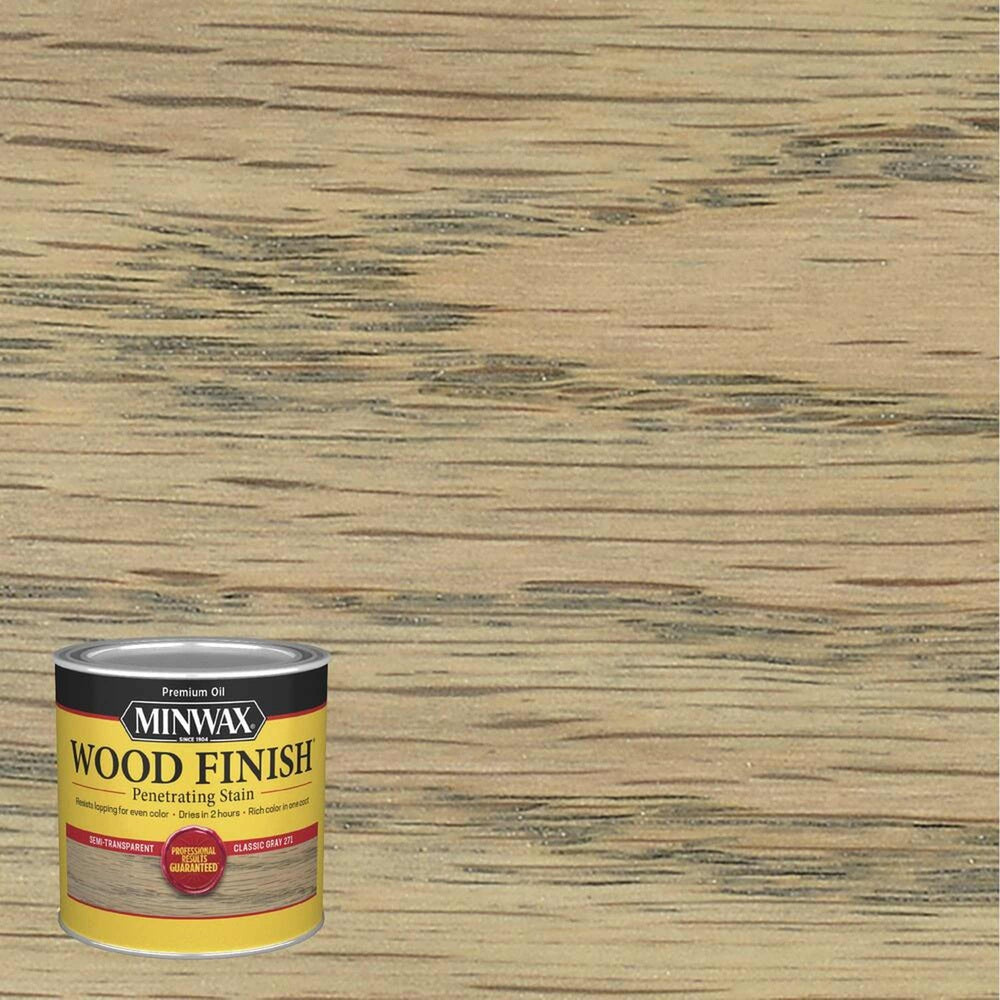 Minwax 22761 Wood Finish Penetrating Stain, Classic Gray 271 – ½ Pint (Case of 4)