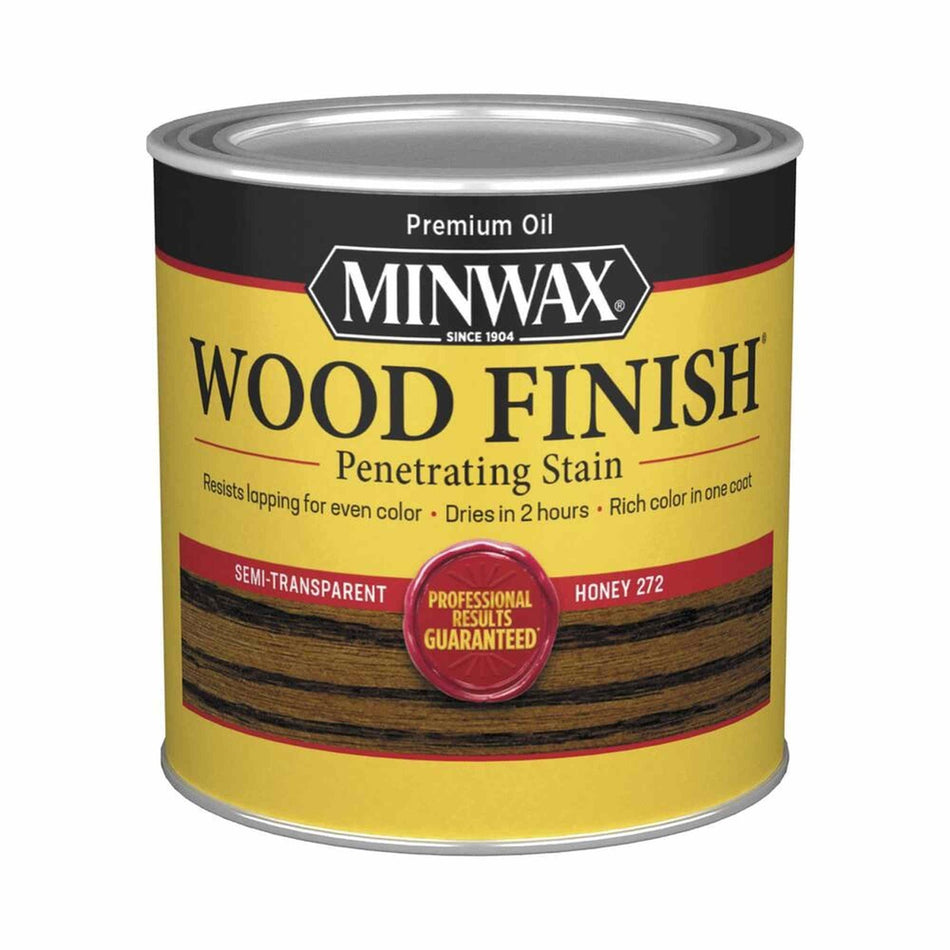 Minwax 22762 Wood Finish Penetrating Stain, Honey 272 – ½ Pint (Case of 4)