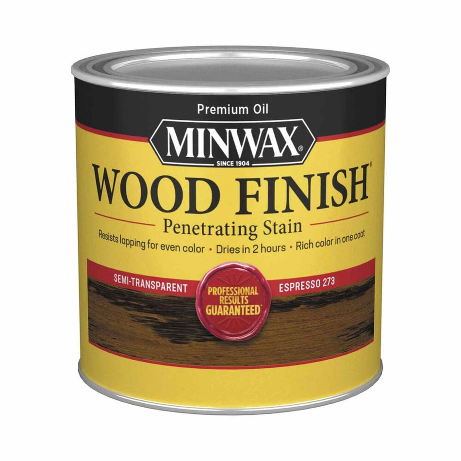 Minwax 22763 Wood Finish Penetrating Stain, Espresso 273 – ½ Pint (Case of 4)
