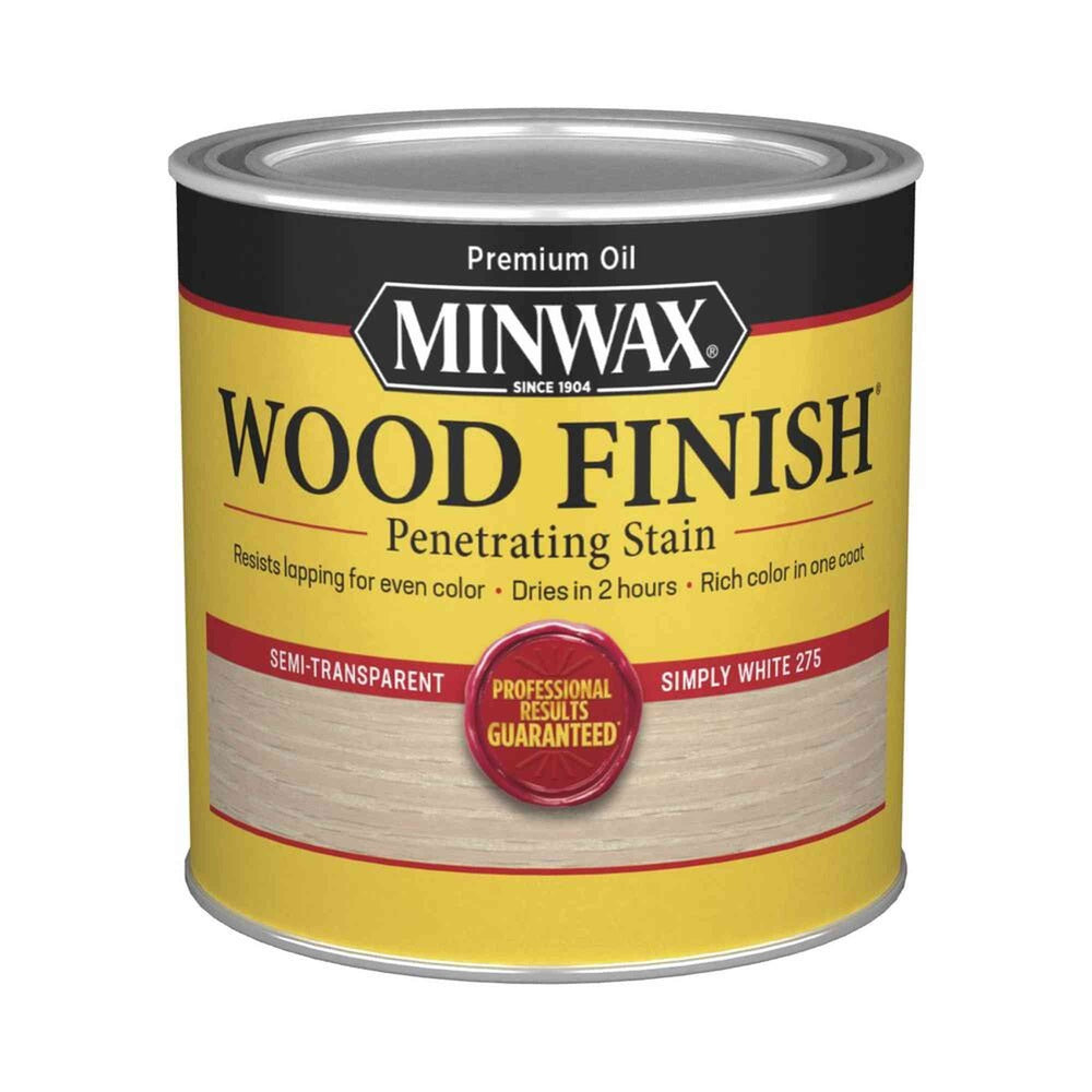 Minwax 22765 Wood Finish Penetrating Stain, Simply White 275 – ½ Pint (Case of 4)