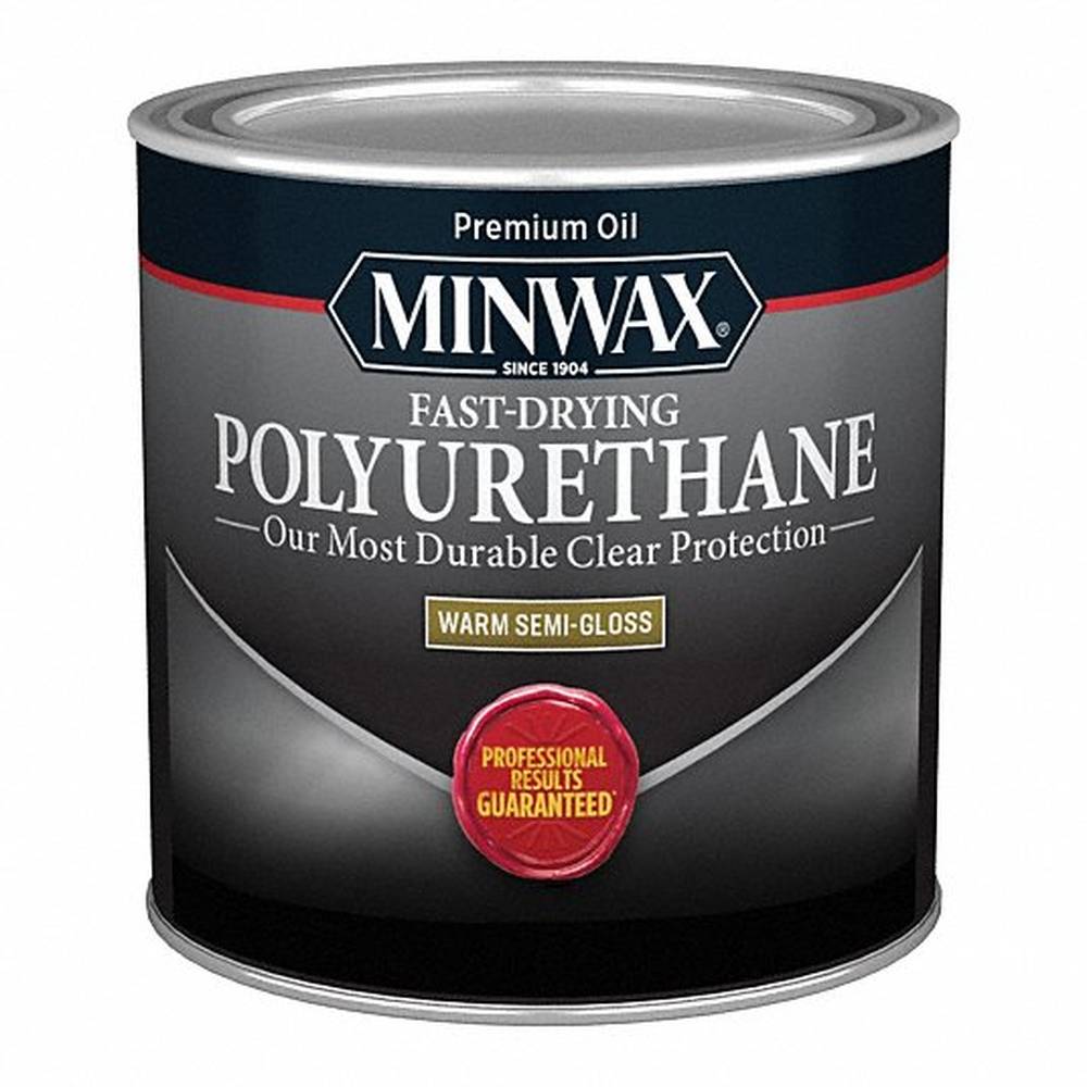 Minwax 230054444 Half Pint Clear Warm Semi-Gloss Fast-Drying Polyurethane