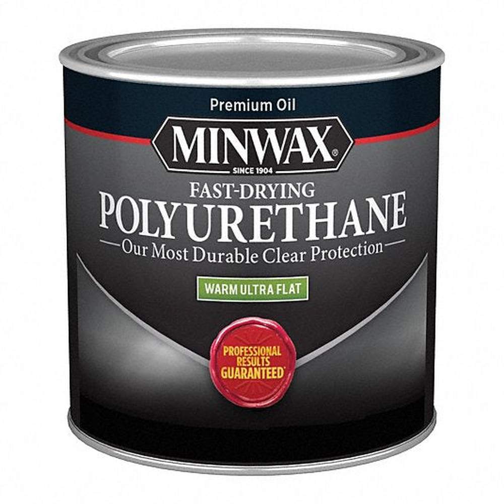 Minwax 230114444 Half Pint Clear Warm Ultra Flat Fast-Drying Polyurethane