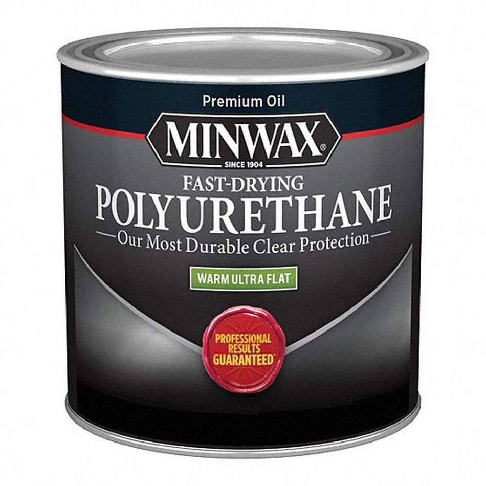 Minwax 230114444 Half Pint Clear Warm Ultra Flat Fast-Drying Polyurethane