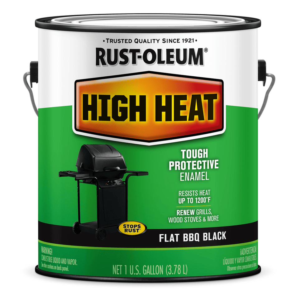 Rust-Oleum Specialty 233967 High Heat Tough Protective Enamel, Flat Barbecue Black, 1 Gallon