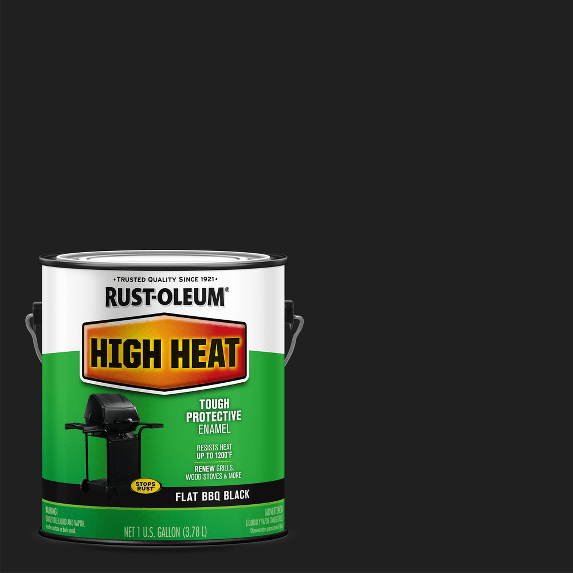 Rust-Oleum Specialty 233967 High Heat Tough Protective Enamel, Flat Barbecue Black, 1 Gallon