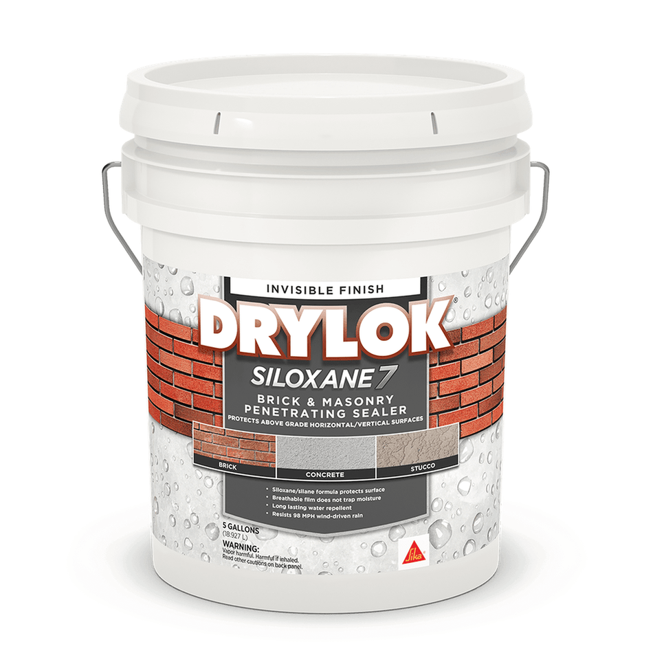 Sika 832348 Drylok Siloxane 7 Brick & Masonry Penetrating Sealer, Invisible Finish, 5 Gallons