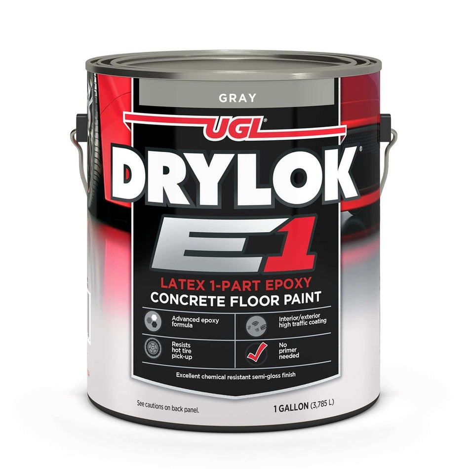 Sika 832392 Drylok E1 Latex 1-Part Epoxy Concrete Floor Paint, Gray, 1 Gallon