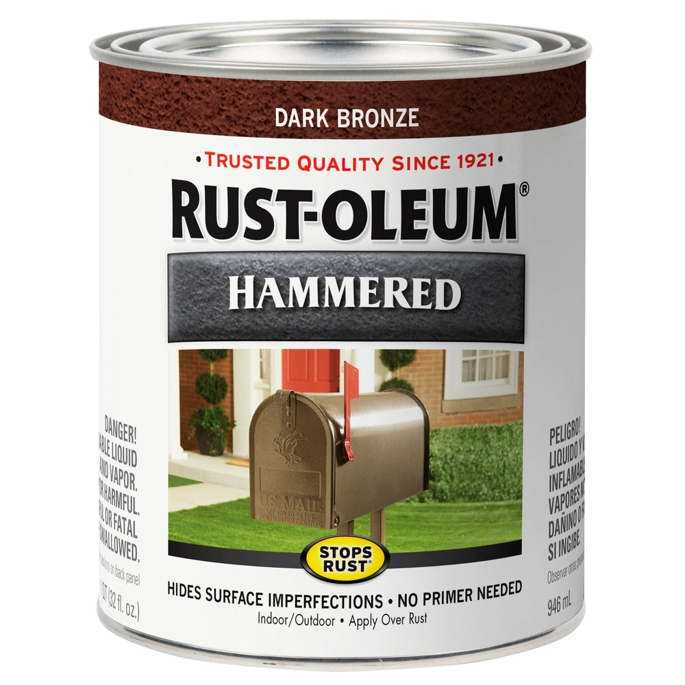 Rust-Oleum Stops Rust 239075 Hammered Brush, Dark Bronze, 1 Quart