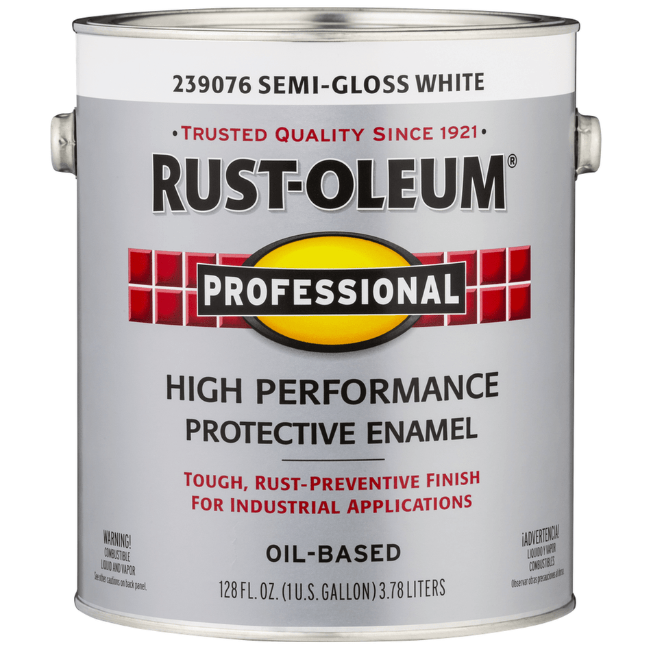 Rust-Oleum Professional 239076 High Performance Protective Enamel, Semi-Gloss White, 1 Gallon (Case of 2)