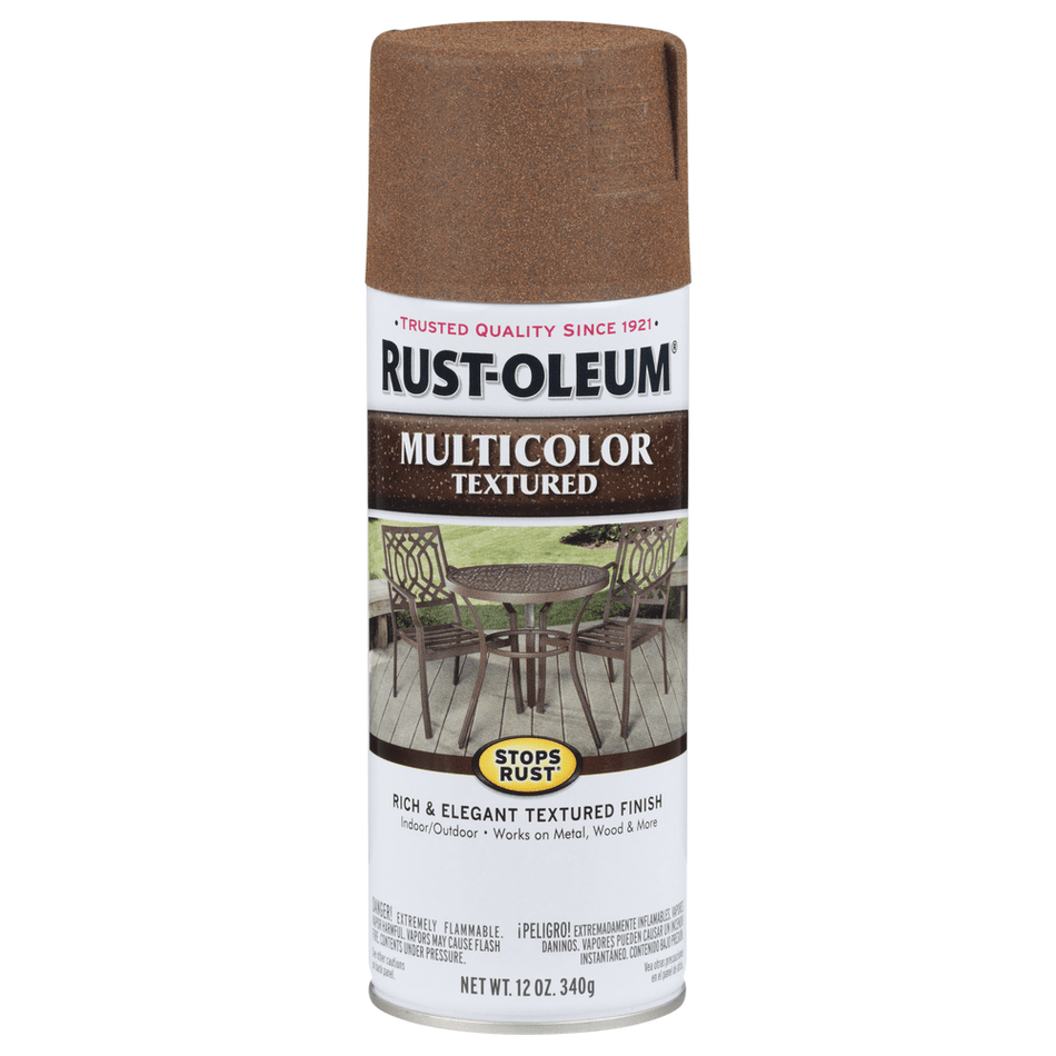 Rust-Oleum Stops Rust 239122 Multicolor Textured Spray, Rustic Umber, 12 oz.