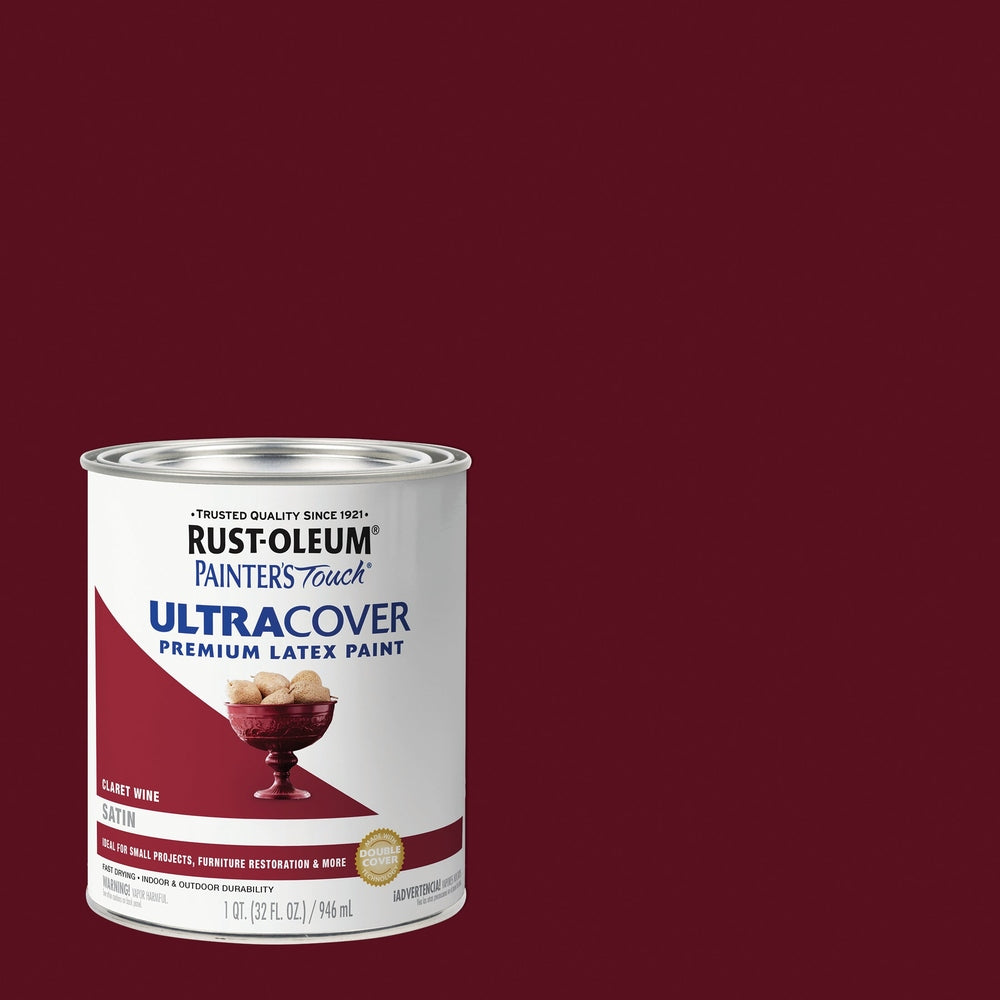 Rust-Oleum Painter's Touch 240286 1 Quart Satin Claret Wine Ultra Cover Premium Latex Paint