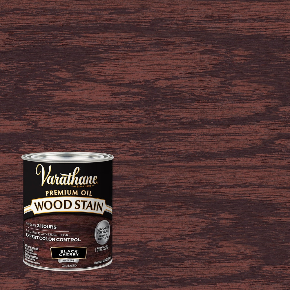 Rust-Oleum Varathane 241411H Premium Oil Wood Stain, 1 Quart, Black Cherry