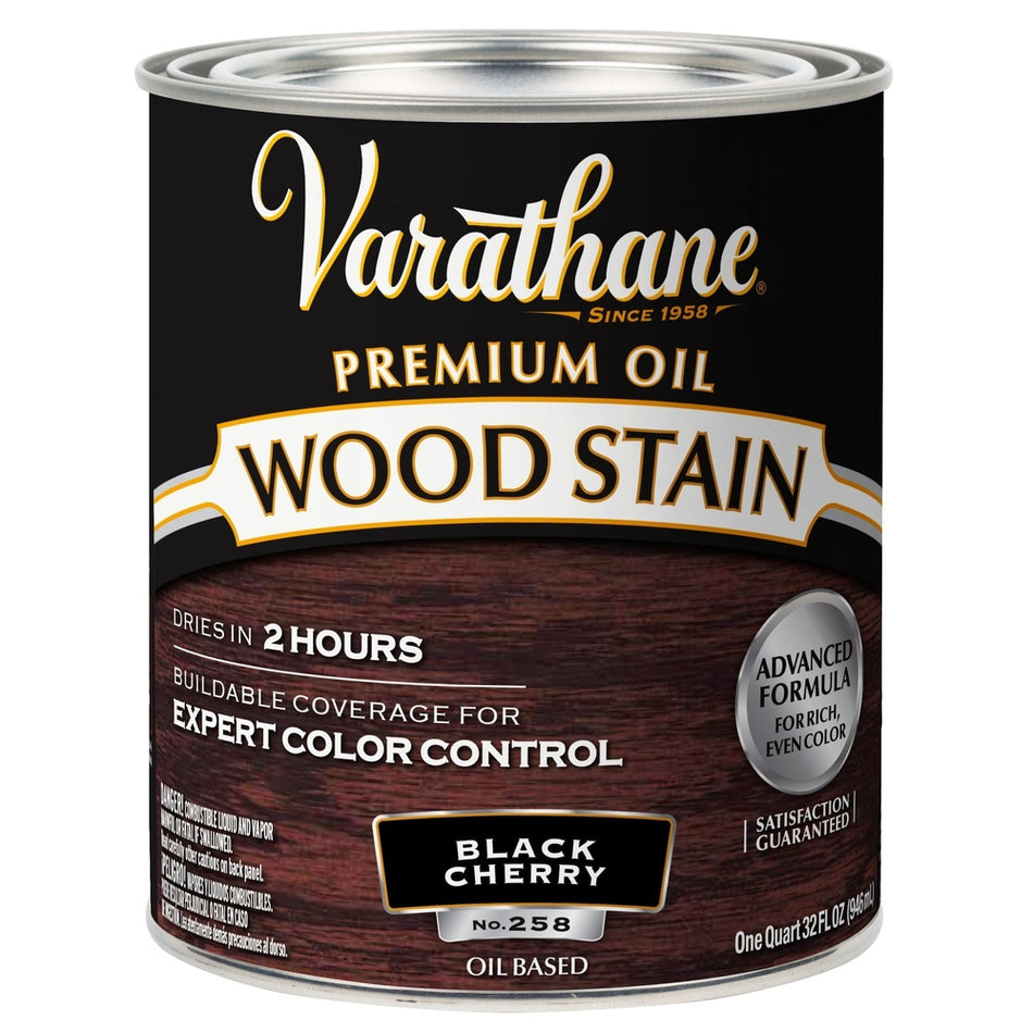 Rust-Oleum Varathane 241411H Premium Oil Wood Stain, 1 Quart, Black Cherry