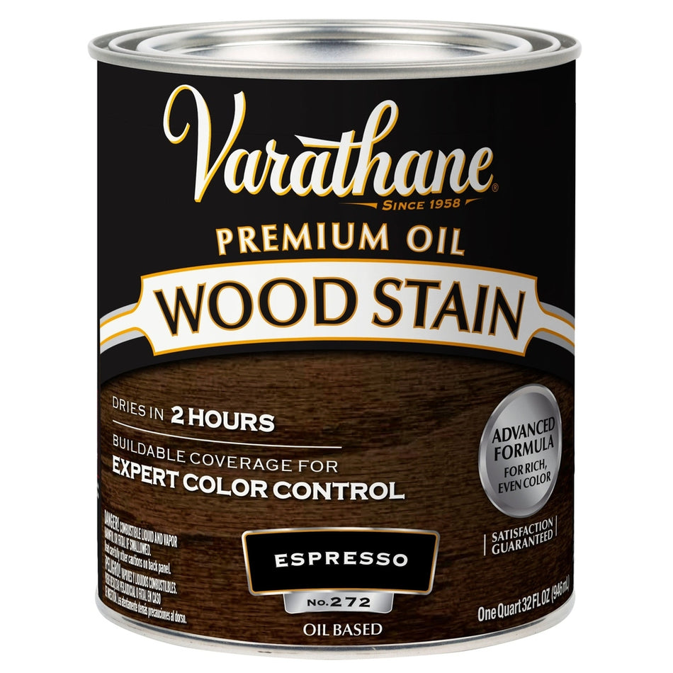 Rust-Oleum Varathane 241412H Premium Oil Wood Stain, 1 Quart, Espresso