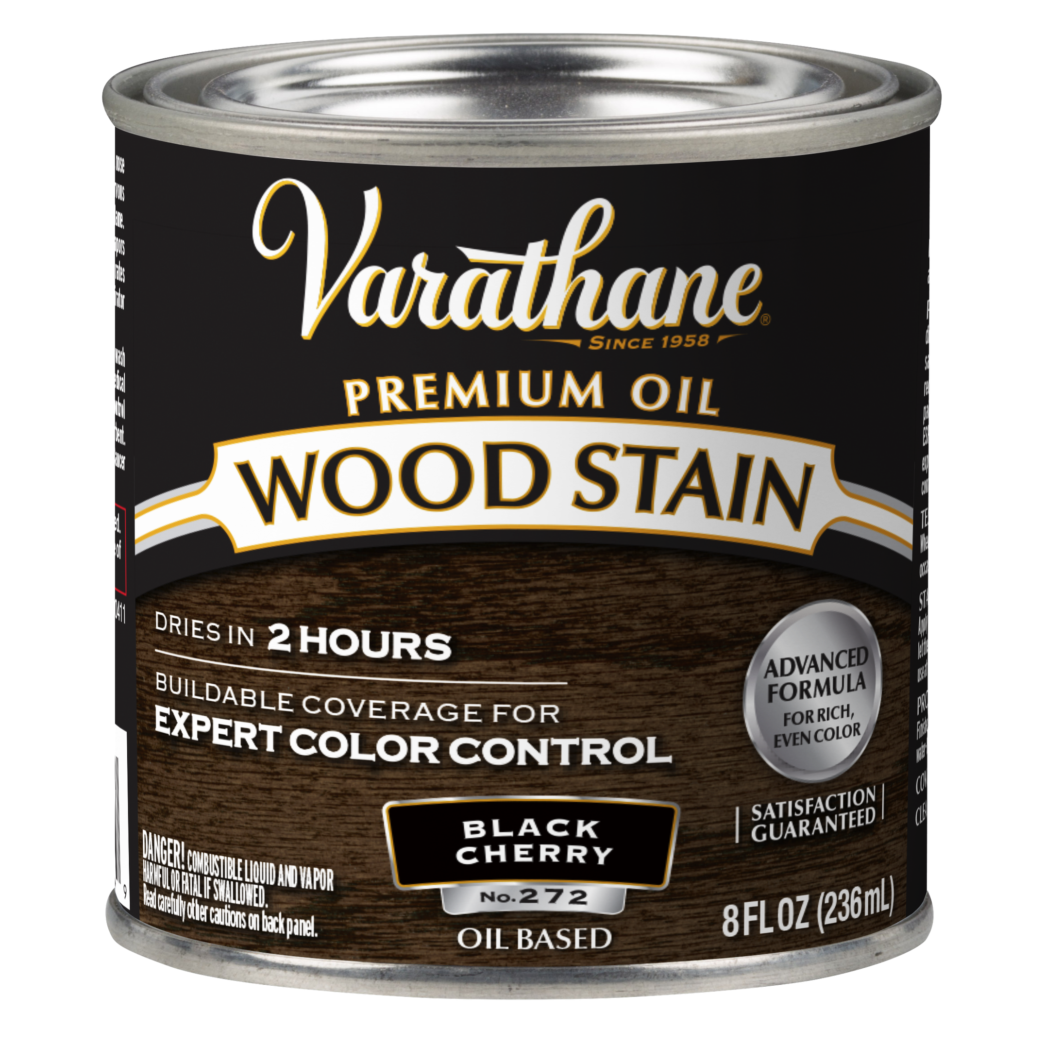 Varathane Premium Oil-Based Interior Wood Stain – Black Cherry, 8 fl oz