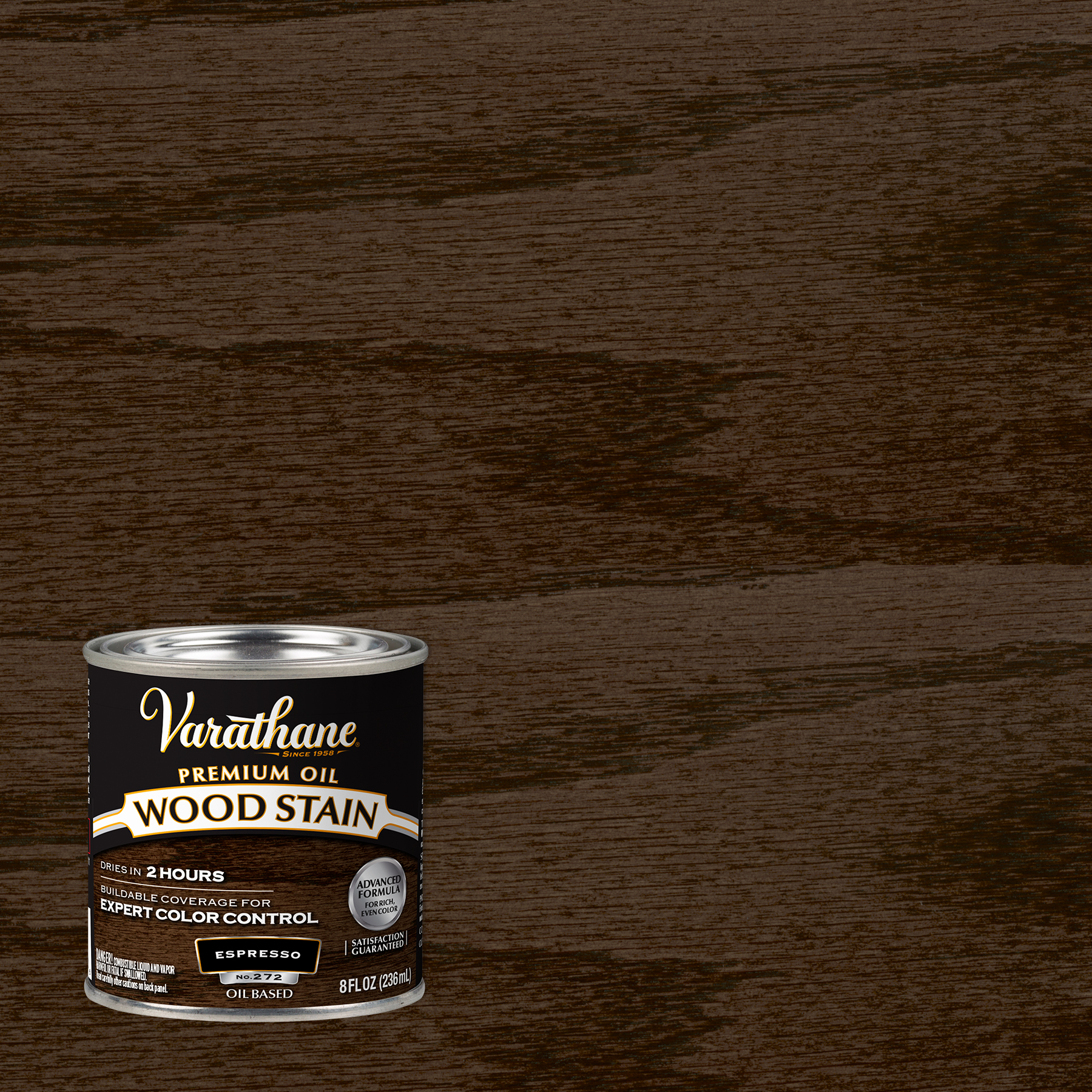 Varathane Premium Oil-Based Interior Wood Stain – Espresso, 8 fl oz