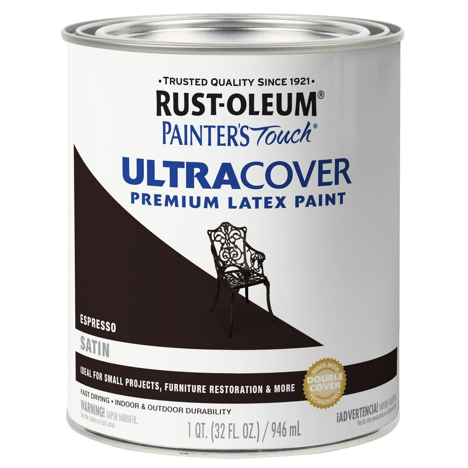 Rust-Oleum Painter's Touch 242018 1 Quart Satin Espresso Ultra Cover Premium Latex Paint