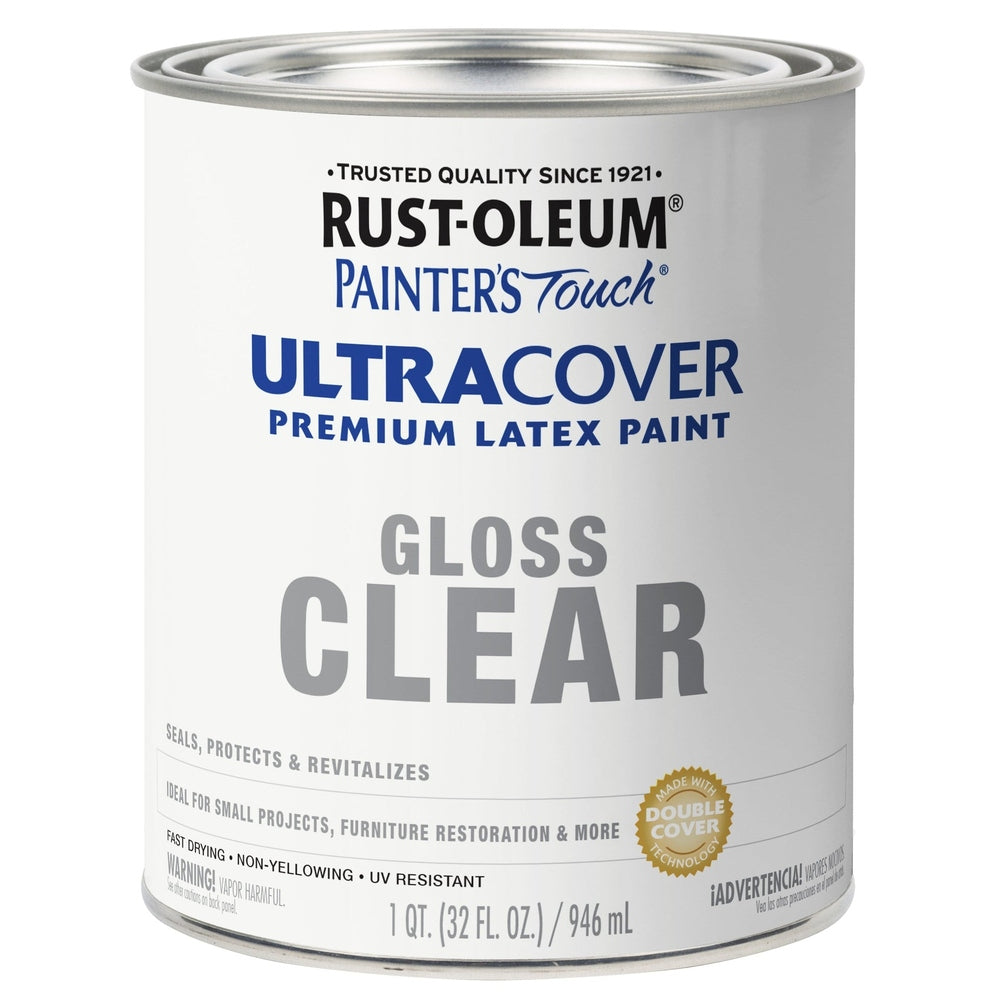 Rust-Oleum Painter's Touch 242057 1 Quart Gloss Clear Ultra Cover Premium Latex Paint
