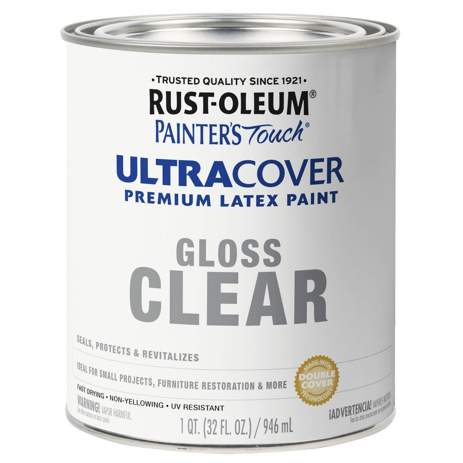 Rust-Oleum Painter's Touch 242057 1 Quart Gloss Clear Ultra Cover Premium Latex Paint