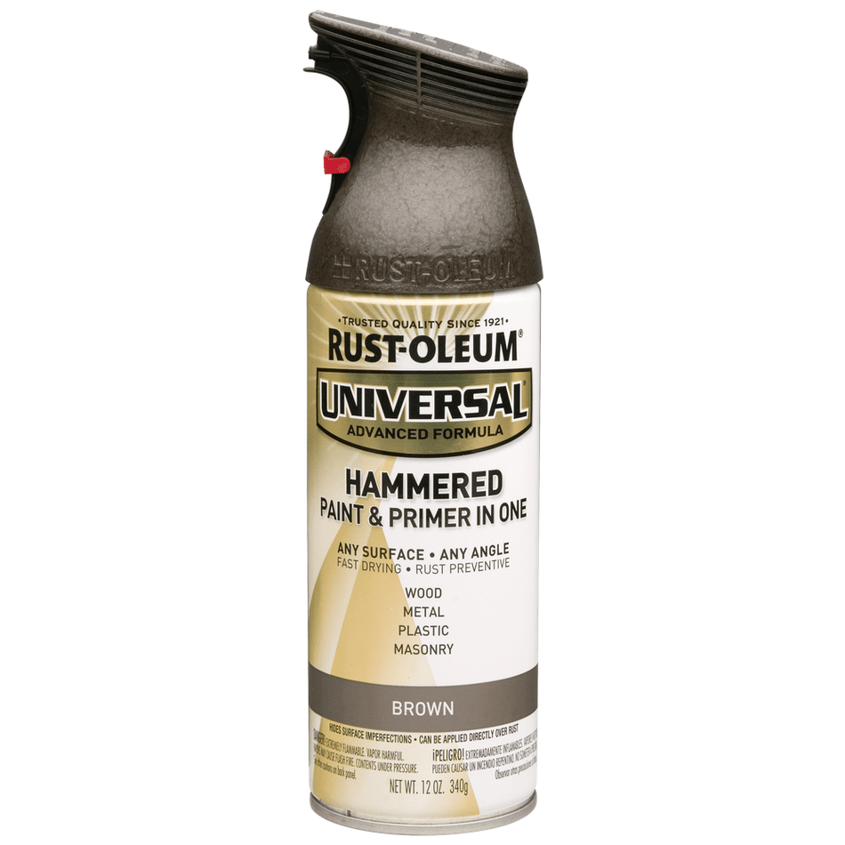 Rust-Oleum Universal 245218 Hammered Paint & Primer In One Spray, Brown, 12 oz.