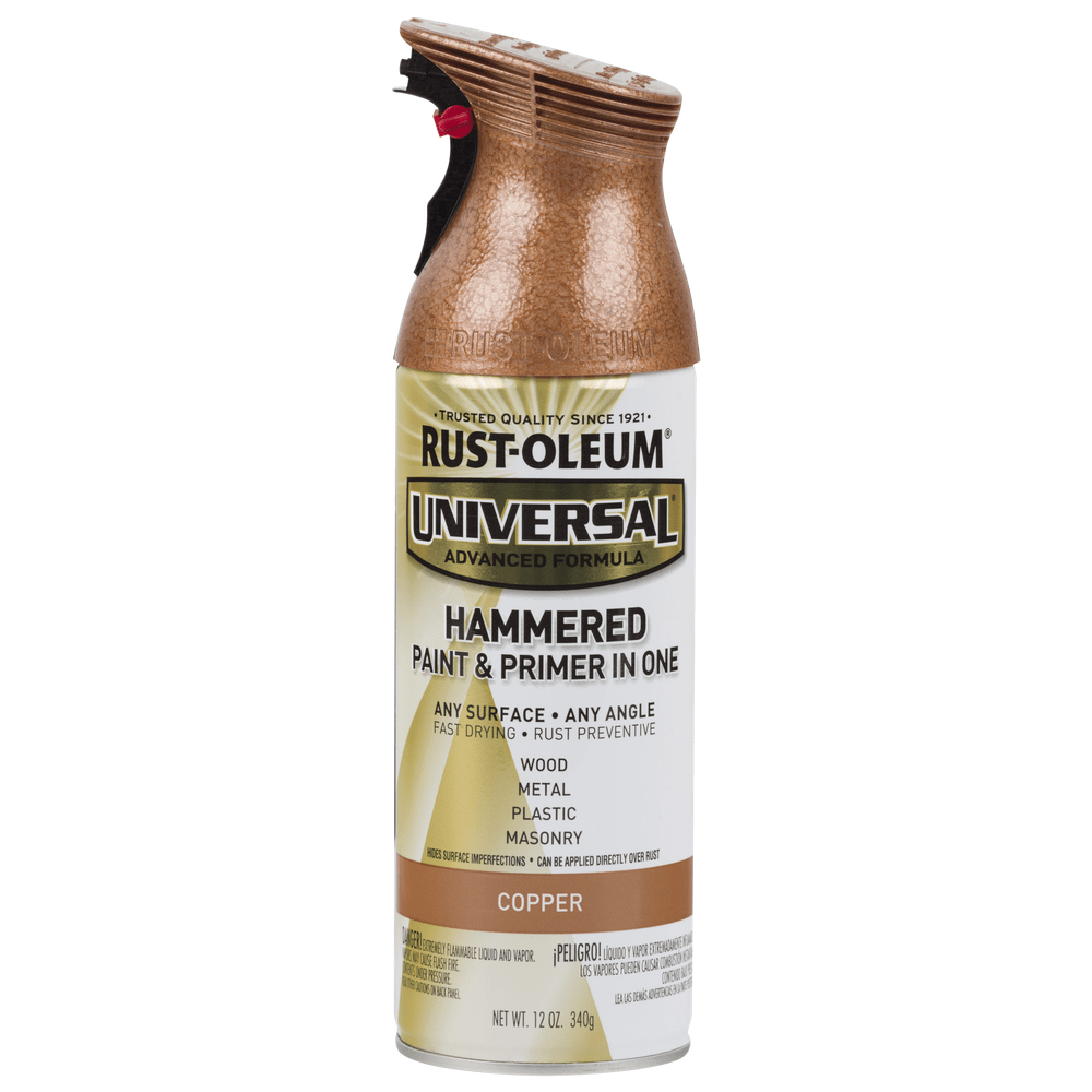 Rust-Oleum Universal 247567 Hammered Paint & Primer In One Spray, Copper, 12 oz.