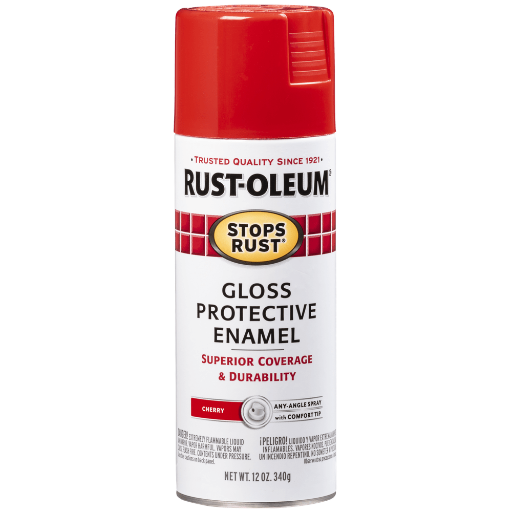Rust-Oleum Stops Rust 248568 Protective Enamel Spray, Gloss Cherry, 12 oz.