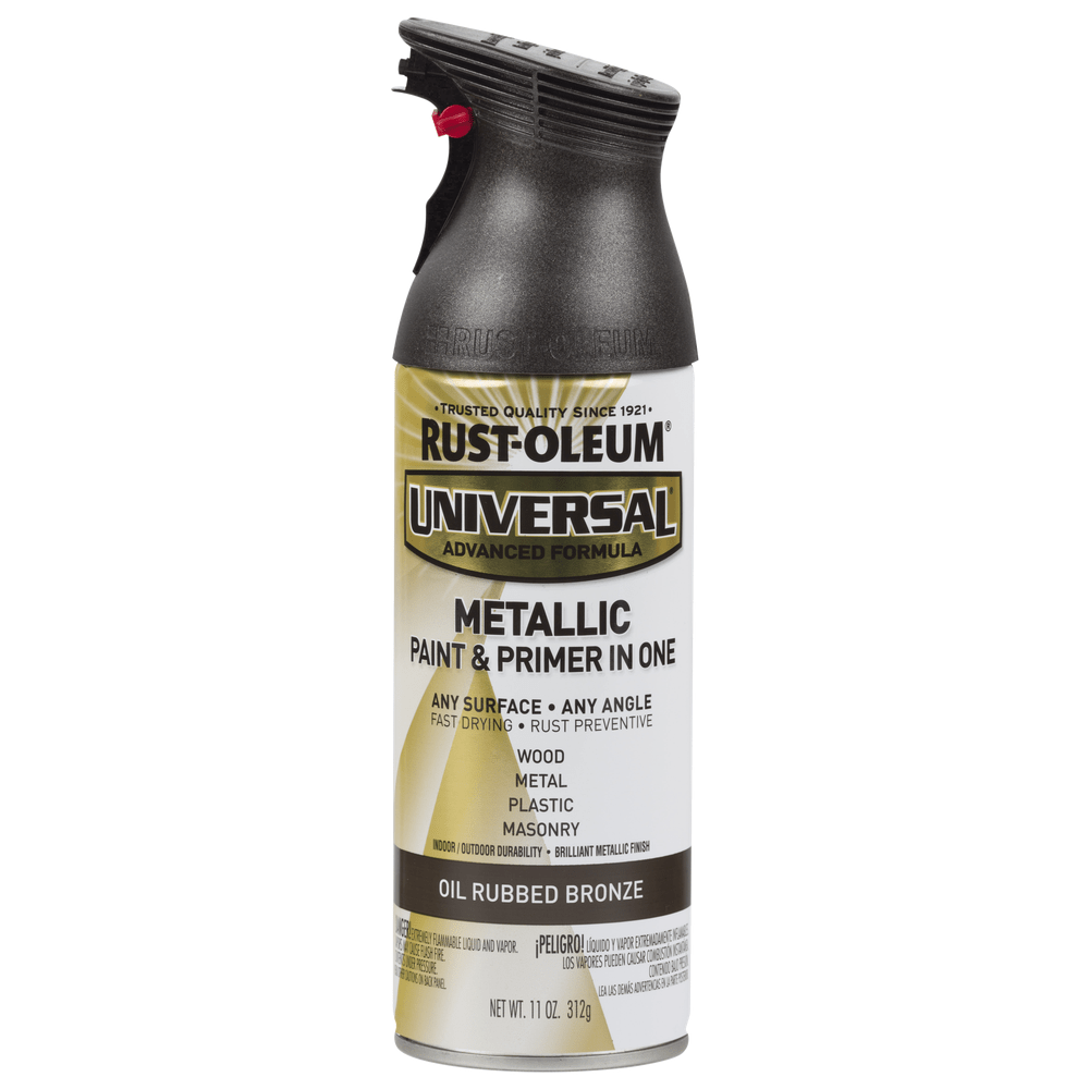 Rust-Oleum Universal 249131 Metallic Paint & Primer In One Spray, Oil Rubbed Bronze, 11 oz.