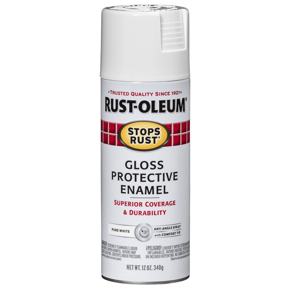 Rust-Oleum Stops Rust 250702 Protective Enamel Spray, Gloss Pure White, 12 oz.