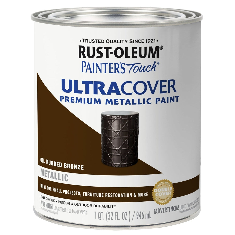 Rust-Oleum Painter’s Touch 254101 1 Quart Metallic Oil Rubbed Bronze Ultra Cover Premium Metallic Paint