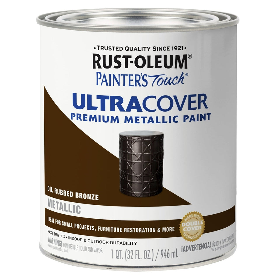 Rust-Oleum Painter’s Touch 254101 1 Quart Metallic Oil Rubbed Bronze Ultra Cover Premium Metallic Paint