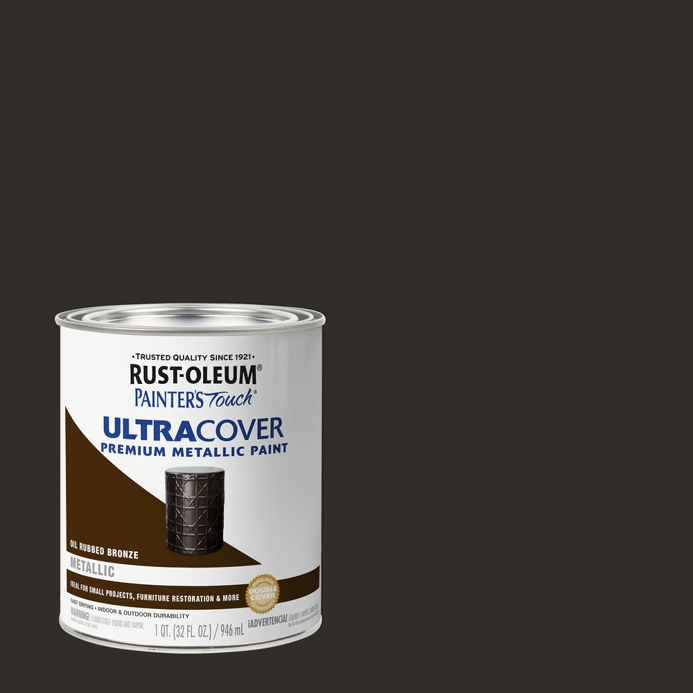 Rust-Oleum Painter’s Touch 254101 1 Quart Metallic Oil Rubbed Bronze Ultra Cover Premium Metallic Paint